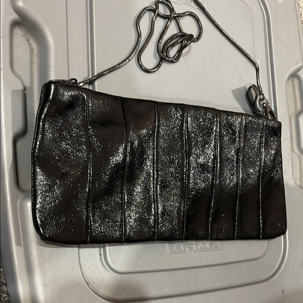 Elliott Lucca Shiny Black Clutch